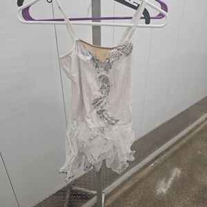 Sparkling Silver and White Dance Costume